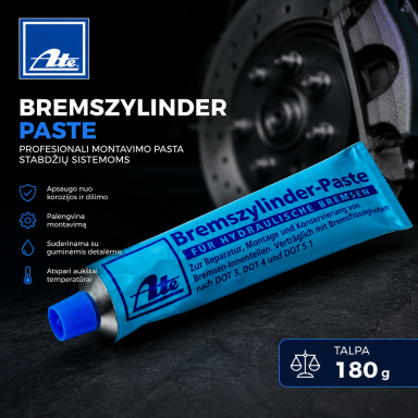"Ate Bremszylinder - Paste" Tepalas stabdžiams, stabdžių stūmoklio, cilindro montavimo pasta, 180g
