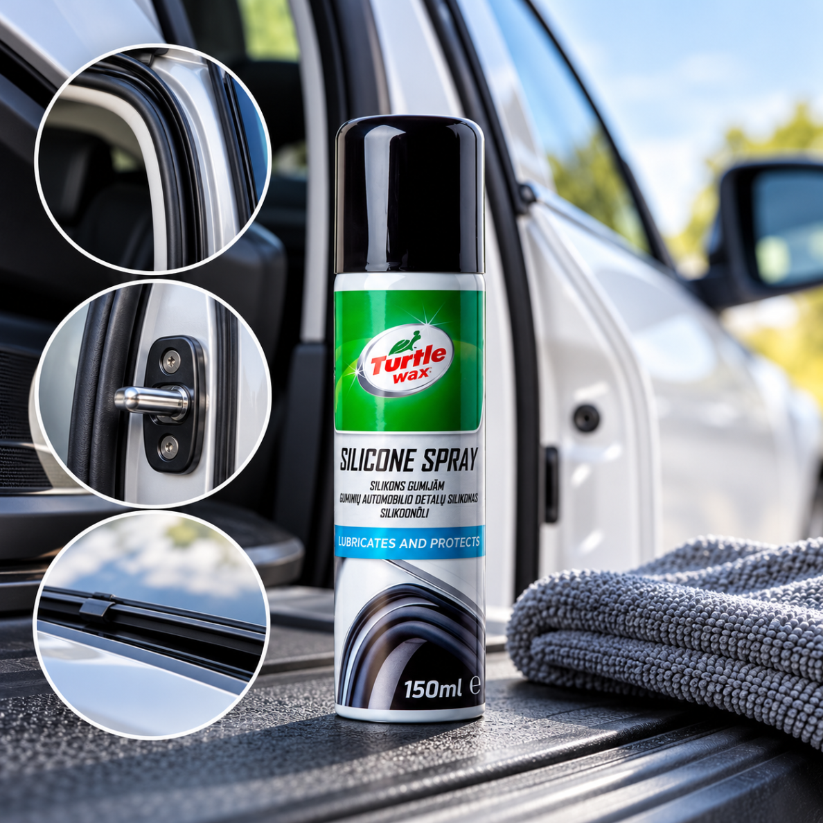 "Turtle Wax Silicone Spray" Purškiamas silikonas, 150ml 1 "Turtle Wax Silicone Spray" Purškiamas silikonas, 150ml 1