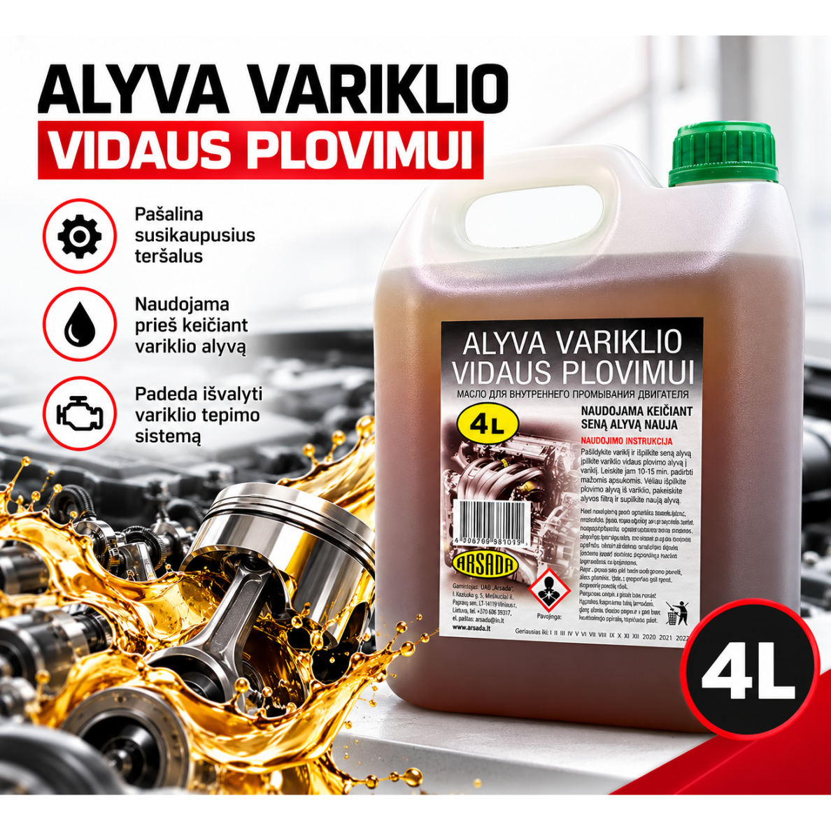 "Arsada" Alyva variklio vidaus plovimui 5